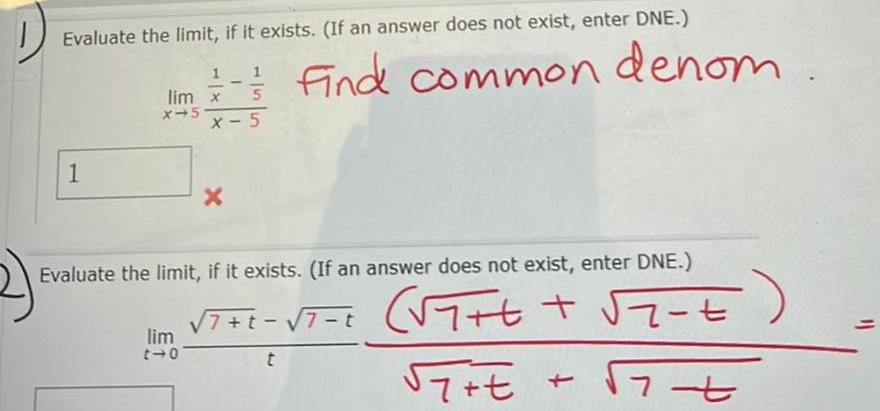 D Evaluate the limit, if it exists. (If an answer does not