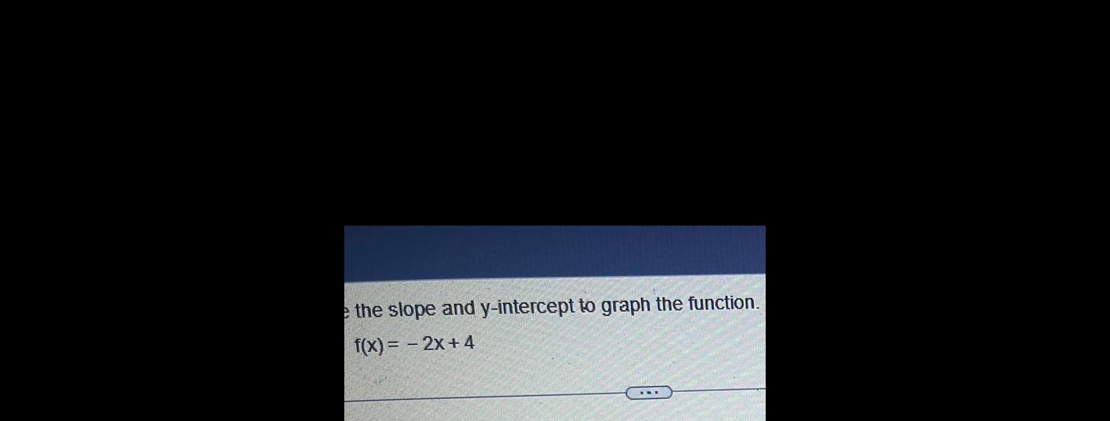 e the slope and y-intercept to graph the function. f(x) = -2x+4