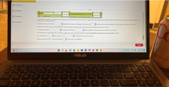 O Question 2 O Question 3 O Question 4 O Question 5