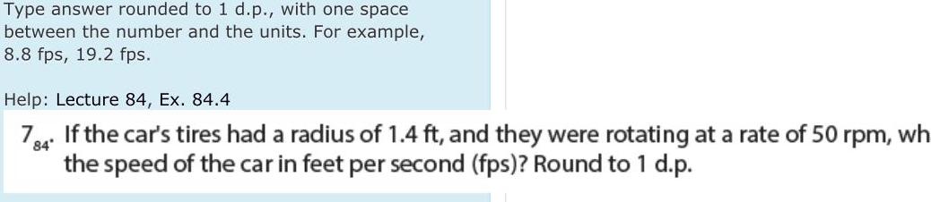 Type answer rounded to 1 d.p., with one space between the number