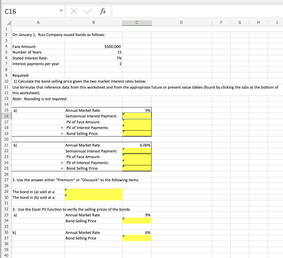 C16 1 123 A X fx B 2 On January 1, Ruiz