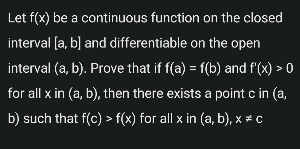 Let f(x) be a continuous function on the closed interval [a, b]