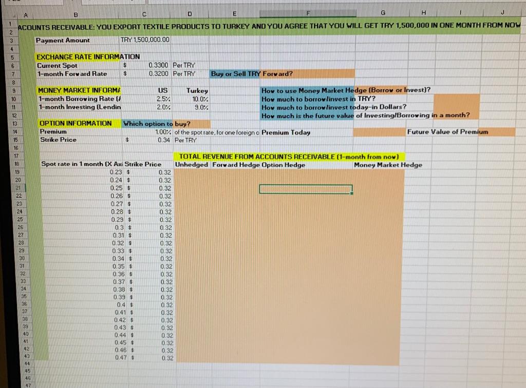 B D E G H J ACOUNTS RECEIVABLE: YOU EXPORT TEXTILE PRODUCTS