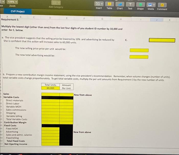 used to calculate some variables) Type your answers on this excel sheet