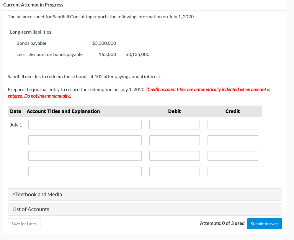 Current Attempt in Progress The balance sheet for Sandhill Consulting reports the