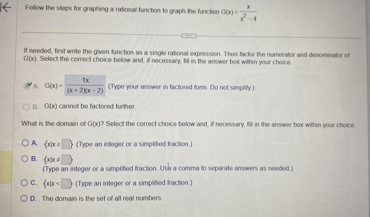 K Follow the steps for graphing a rational function to graph the