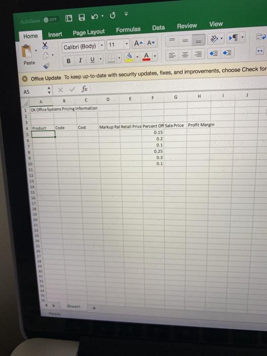 AutoSave OFF G= Home Insert Page Layout Formulas Data Review View Calibri