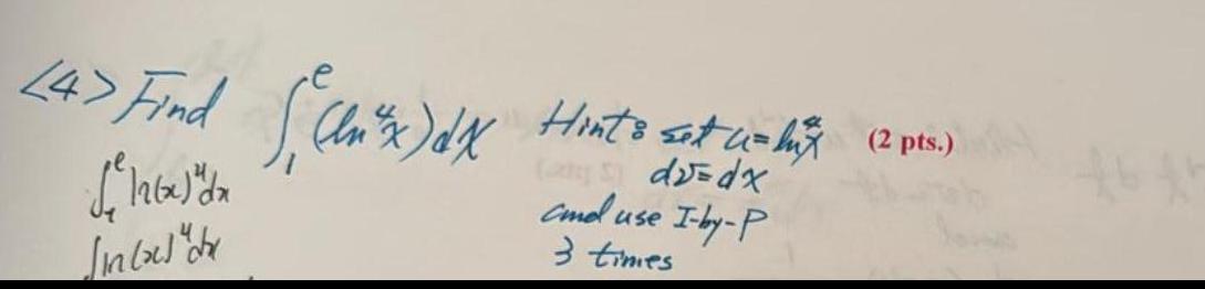  Find $ 12x)da Jin ("h (C) Hints set = (2 pts.)
