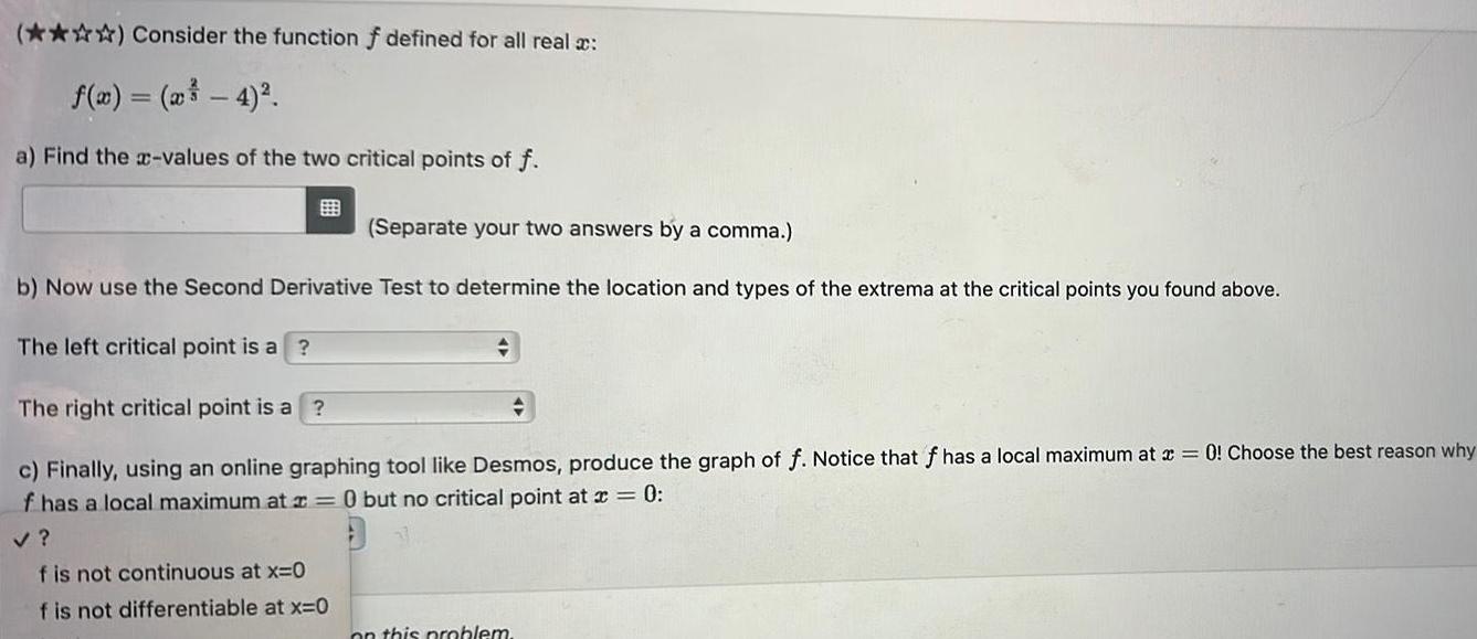(***) Consider the function f defined for all real: f(x) = (x-4).