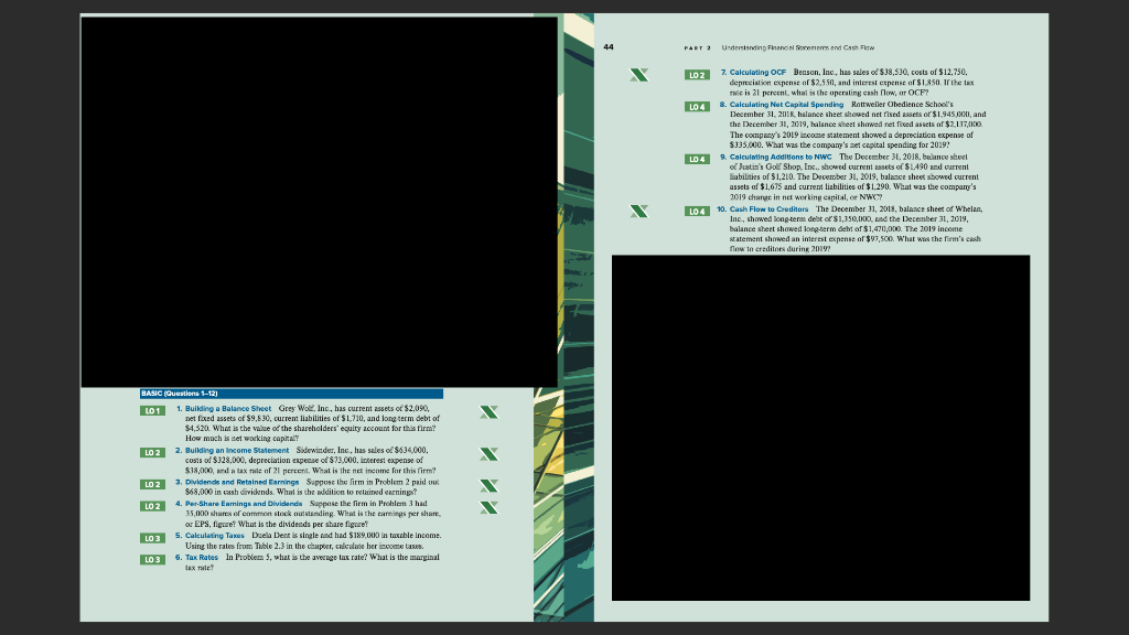 BASIC (Questions 1-12) L01 LO 2 LO 2 LO2 LO 3 LO