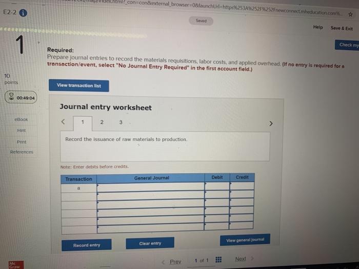 Furniture Factory (OCFF), a custom furniture manufacturer, uses job order costing to