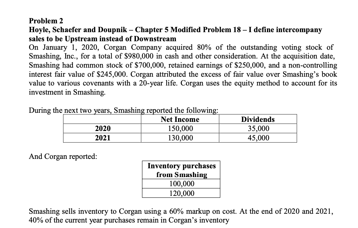Problem 2 Hoyle, Schaefer and Doupnik - Chapter 5 Modified Problem 18