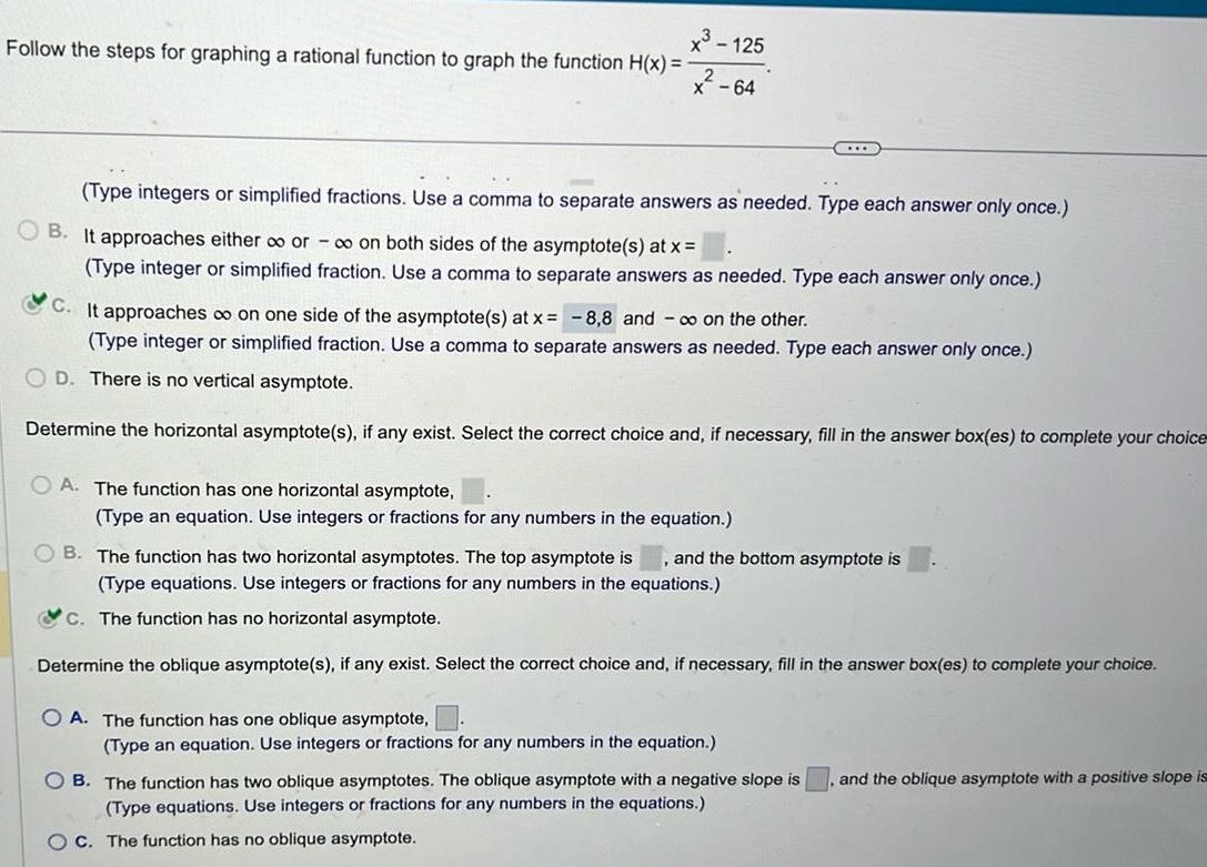 Follow the steps for graphing a rational function to graph the function