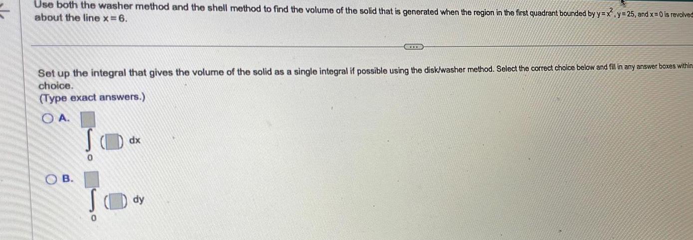= Use both the washer method and the shell method to find