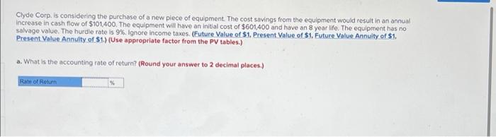 rate of return? (Round your answer to 2 decimal places.) Internal Rate