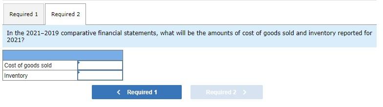 2021 to record the change in principle. (If no entry is required