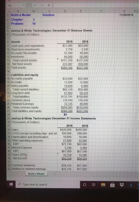 148 Se B D 1 Build a Model Solution 2 Chapter: 3