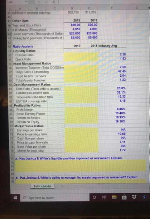 3 Problem: 15 4 5 Joshua & White Technologies: December 31 Balance