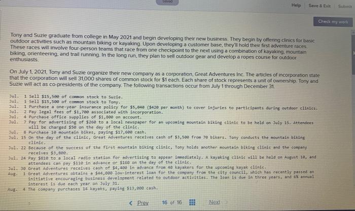 Saved Help Save & Exit Submit Check my work Tony and Suzie