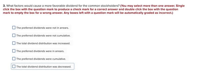 stockholders assuming the preferred stock is cumulative. (Do not round intermediate instructions.