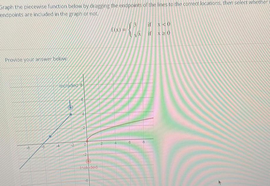 Graph the piecewise function below by dragging the endpoints of the lines