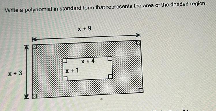 Write a polynomial in standard form that represents the area of the