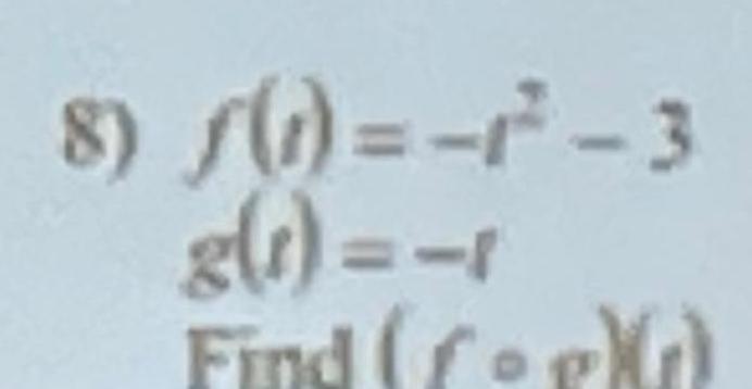 8) (1)=-1-3 g(t) = -1 Find (CX)