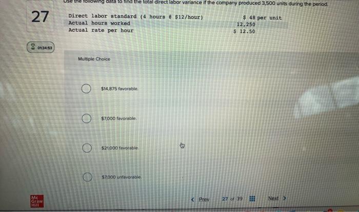 Use the Midwing data to find the total direct labor variance if