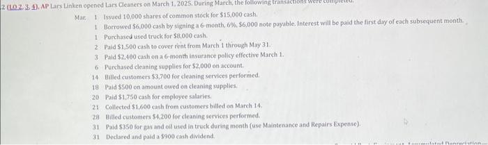 2 (LO.2.3.4). AP Lars Linken opened Lars Cleaners on March 1, 2025.
