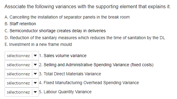 the following information: 1. The amount of variable MOH in the flexible