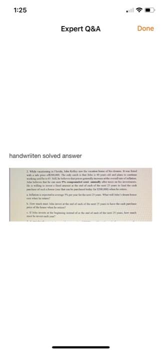 1:25 Expert Q&A Done handwriiten solved answer