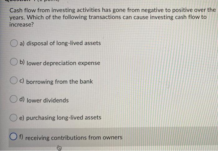 together your cash flow statements for the past 3 years to get