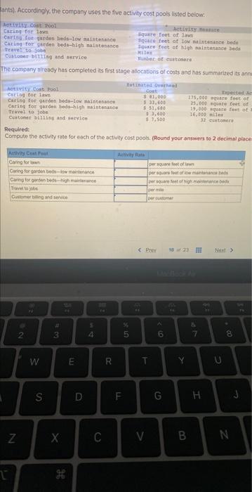 (Algo) Compute Activity Rates [LO7-3] Go that is acvity-based toying he estrite