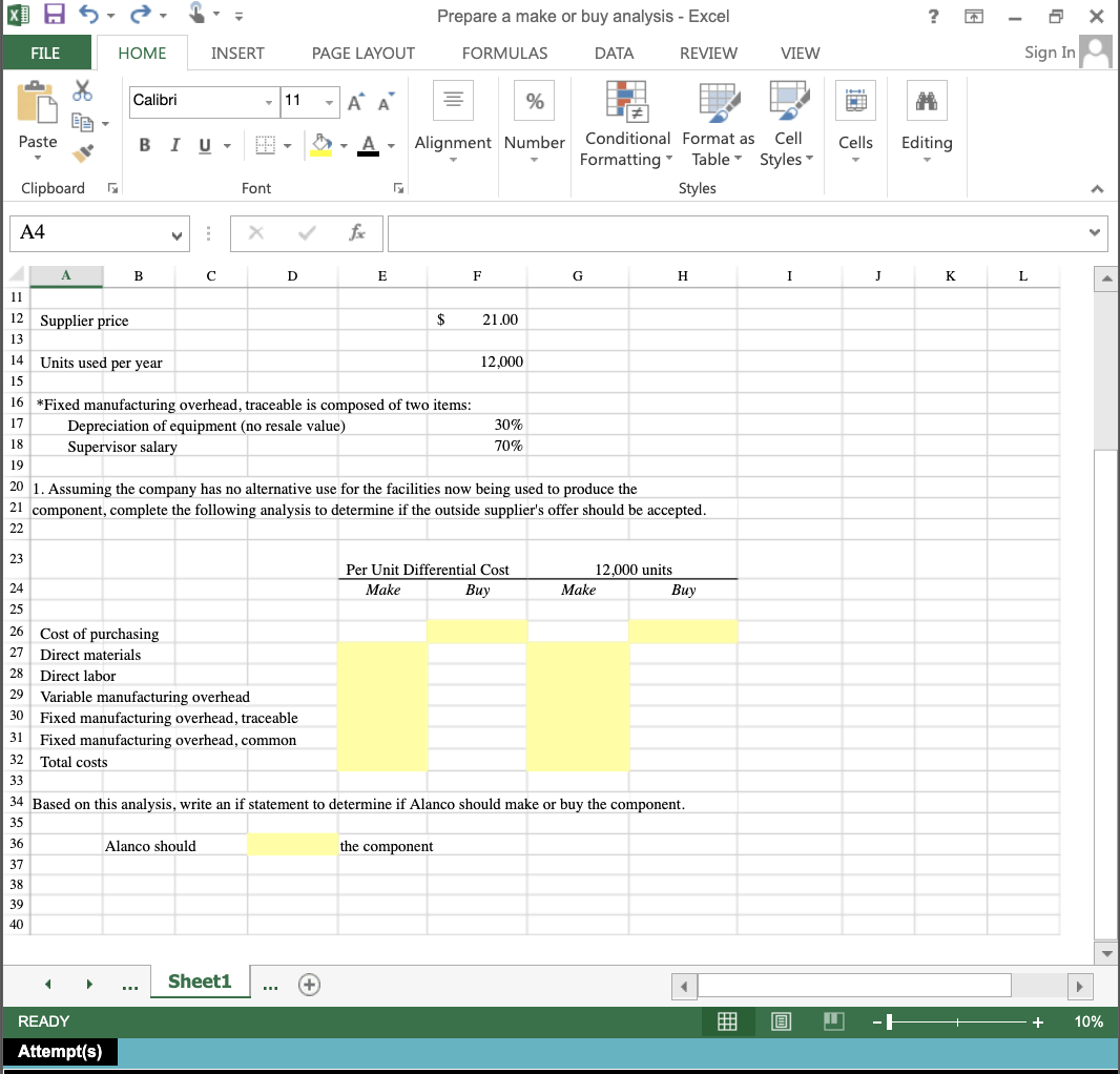 ? - REVIEW VIEW HOME INSERT PAGE LAYOUT FORMULAS DATA Calibri 11
