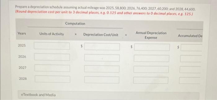 bus was purchased on January 1, 2025, at a cost of $147,000.