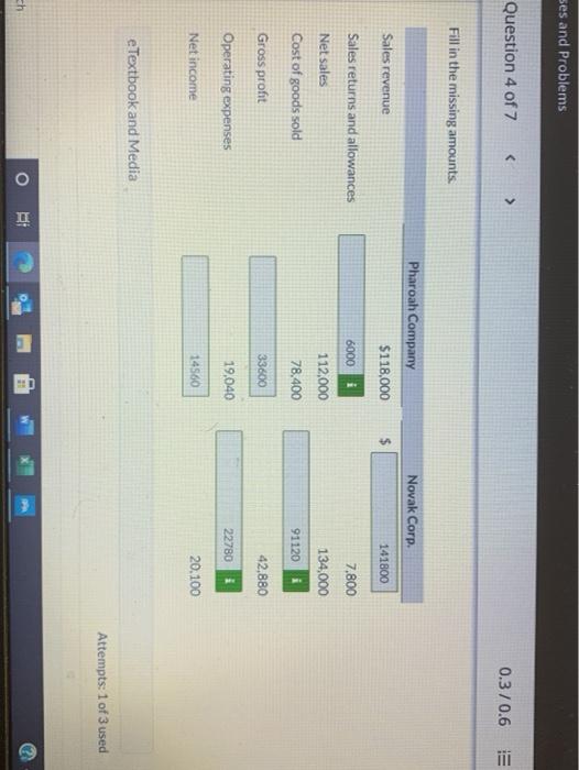 ses and Problems Question 4 of 7 < > Fill in the