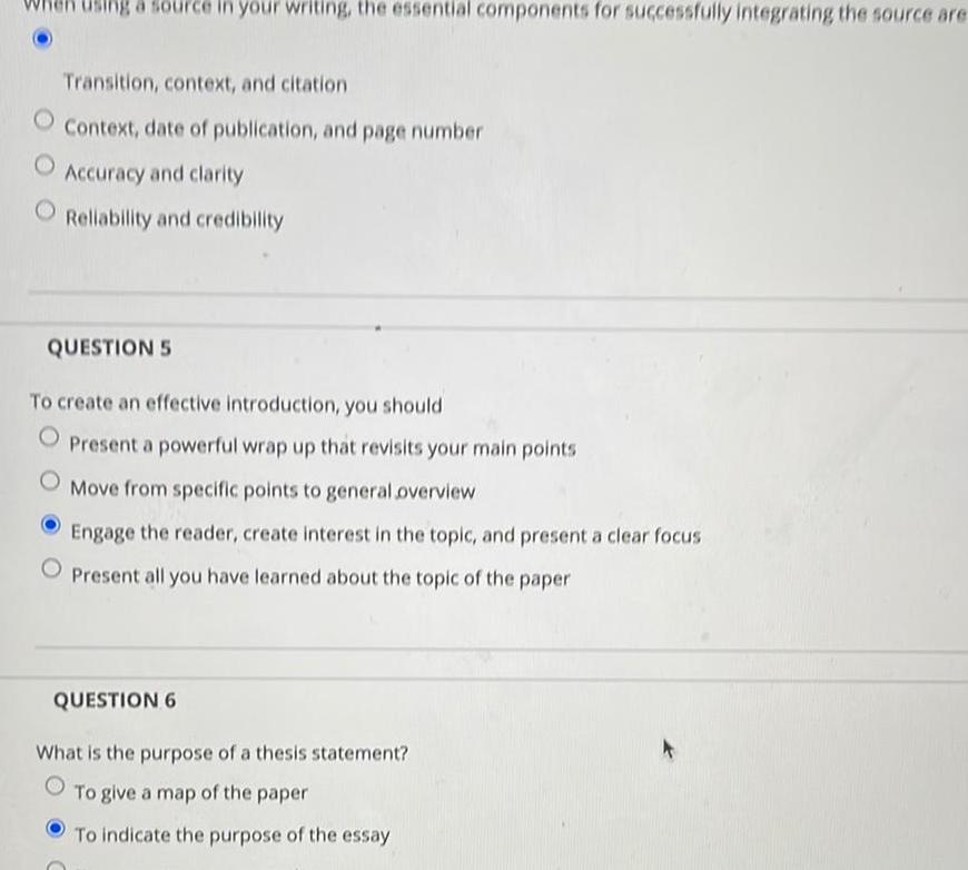 When using a source in your writing, the essential components for successfully