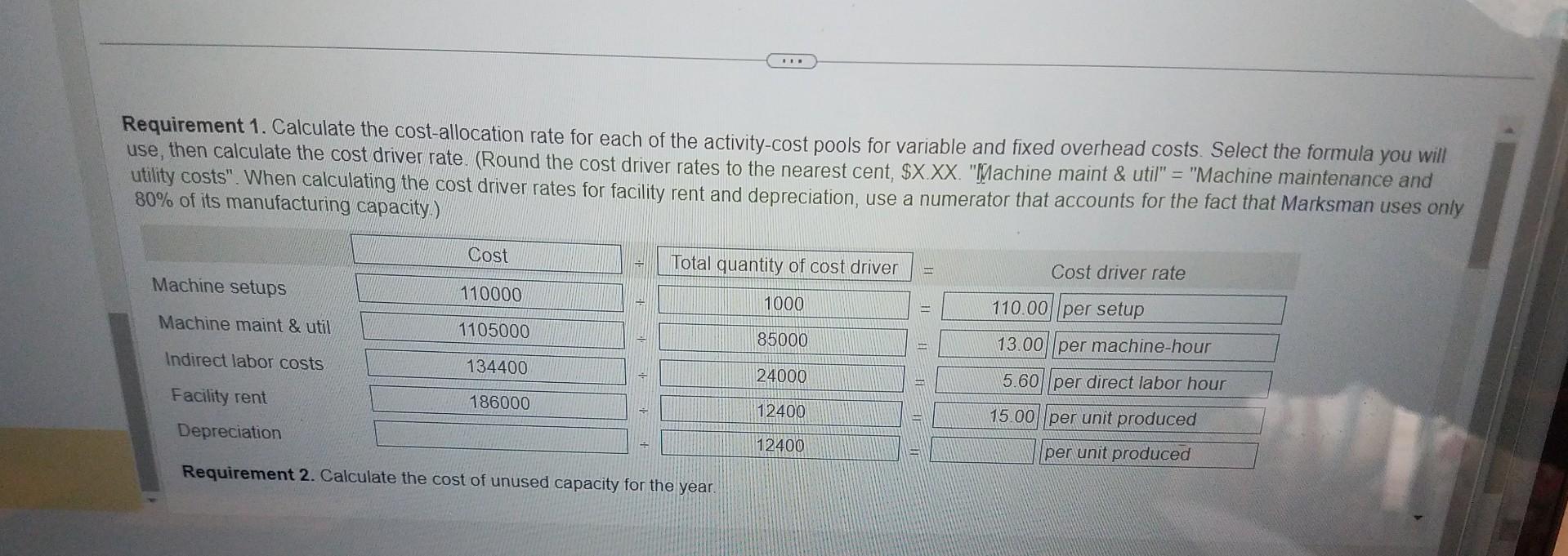 fabrication, machine setup costs are driven by the number of setups, machine