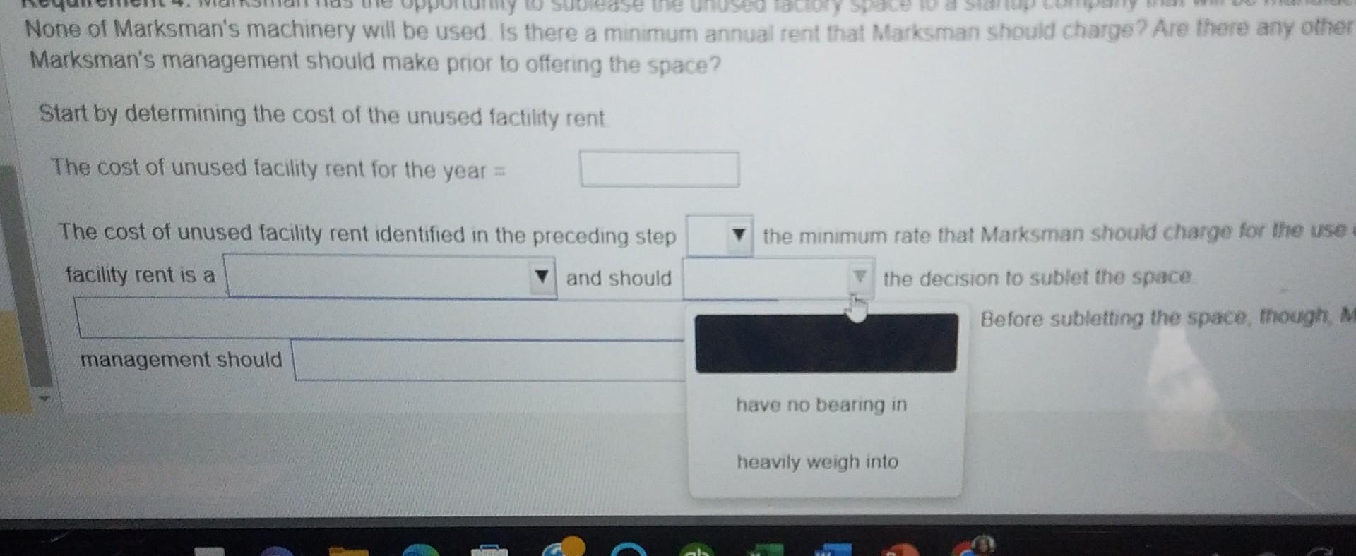uses 80% of its manufacturing capacity. The cost of unused capacity is