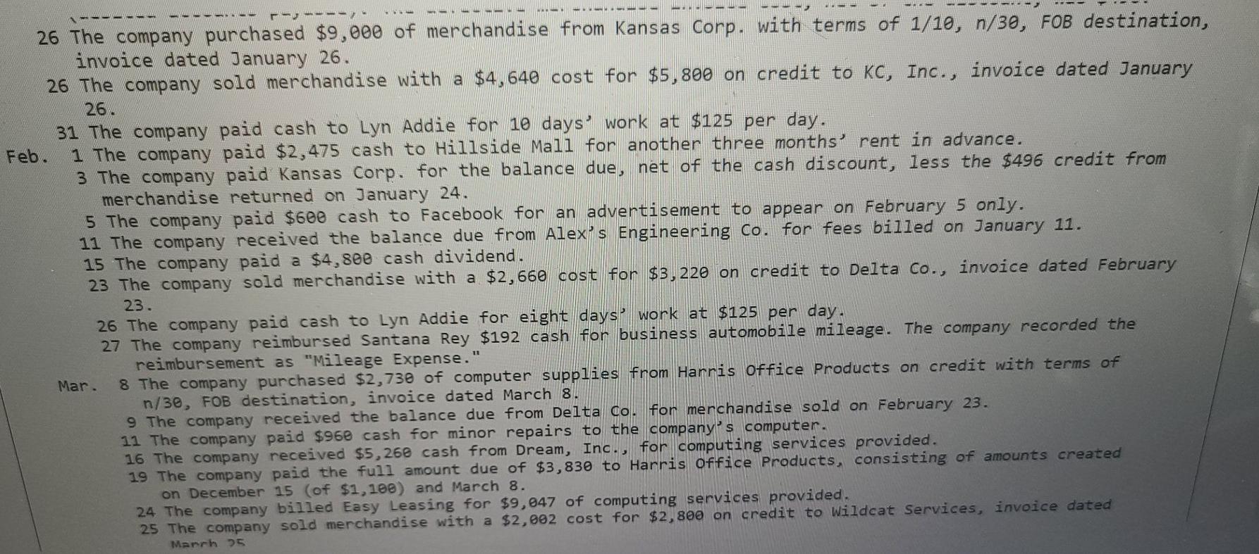 to set up separate accounts for each customer. The following chart of