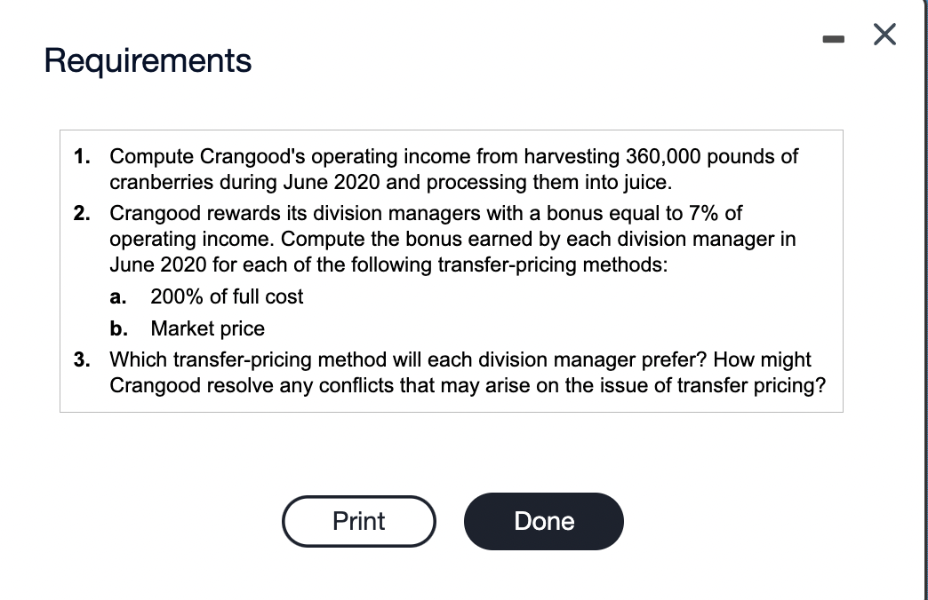 cranberries 3 Fixed cost per pound of cranberries B C Processing Division