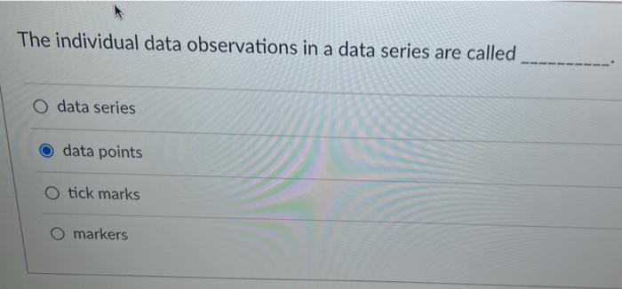The individual data observations in a data series are called data series