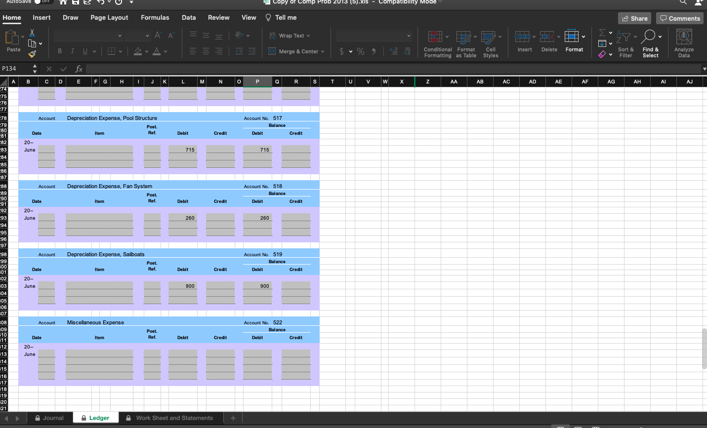 AJ Name: 1 ounting Cycle Review Problem B 2 3 For this
