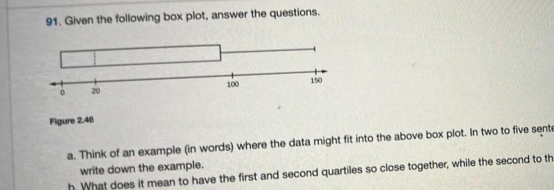 91. Given the following box plot, answer the questions. Figure 2.46 20