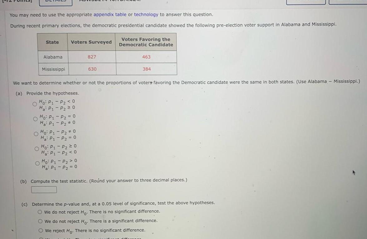 You may need to use the appropriate appendix table or technology to