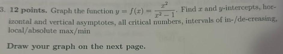 2:2 3. 12 points. Graph the function y = f(x) = x-1