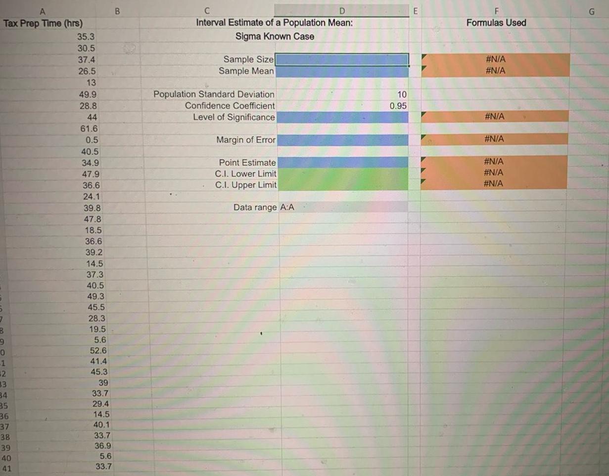 D E A Tax Prep Time (hrs) B C 35.3 30.5 37.4