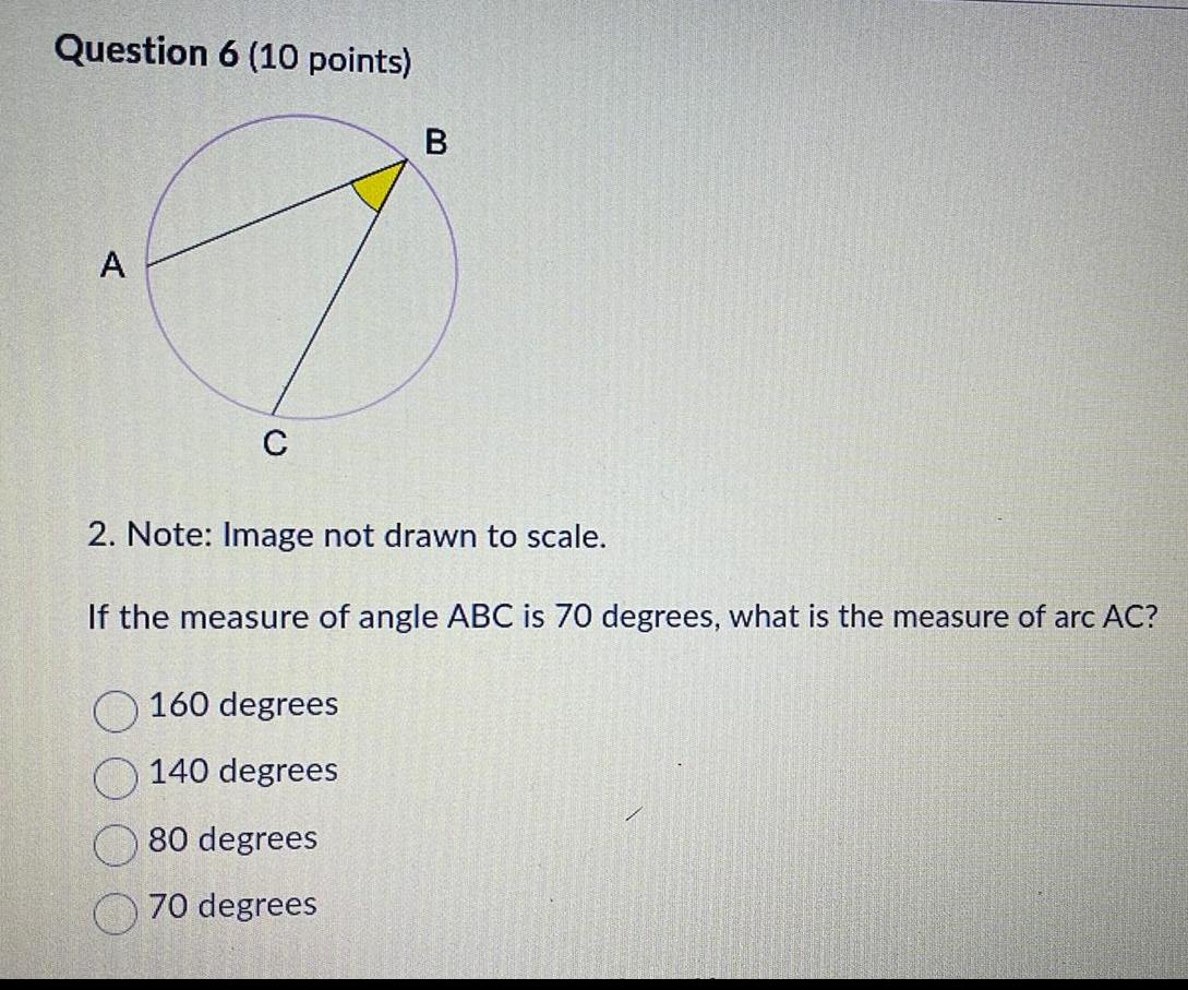Question 6 (10 points) B A C 2. Note: Image not drawn