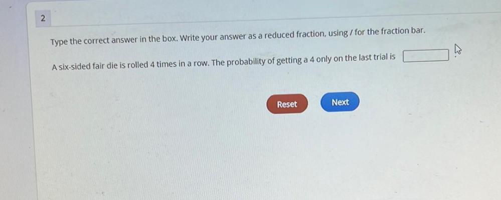 2 Type the correct answer in the box. Write your answer as