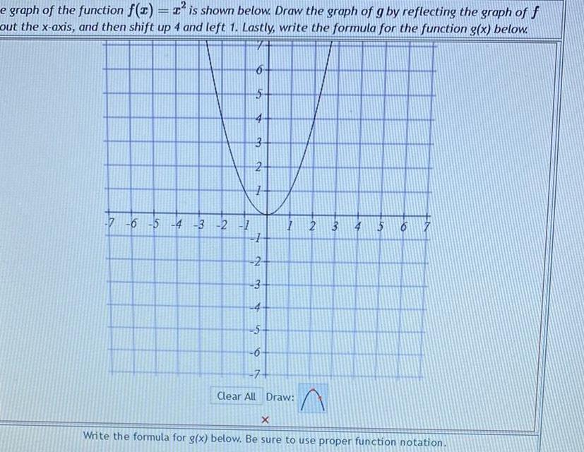 e graph of the function f(x) = x is shown below. Draw